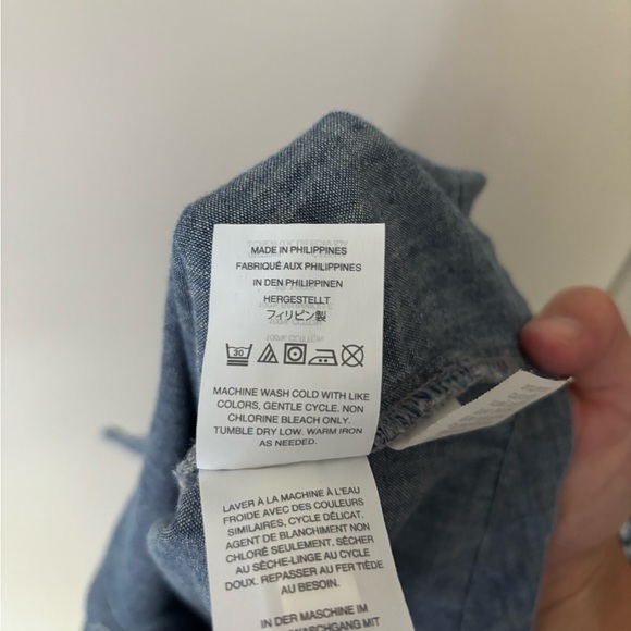 Madewell Jean Ruffle Button Down Shirt, Size XS - Picture 9 of 9